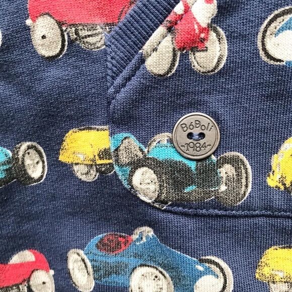 Boboli hooded vintage car print print jumpsuit EUC 9 months - Picture 5 of 7